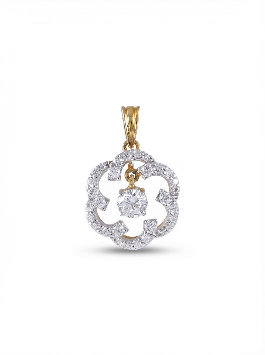 Floating Solitaire Floral Pendant