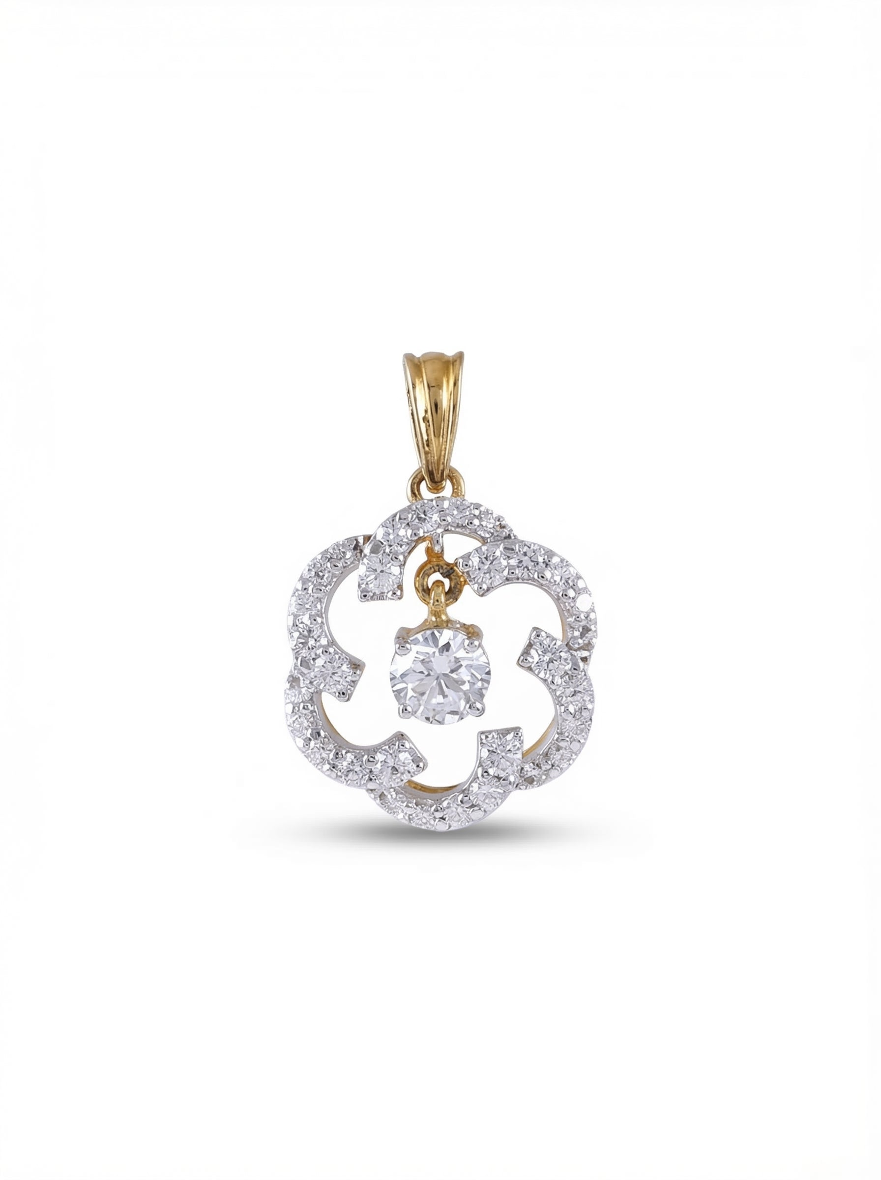 Floating Solitaire Floral Pendant