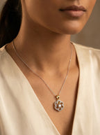 Floating Solitaire Floral Pendant