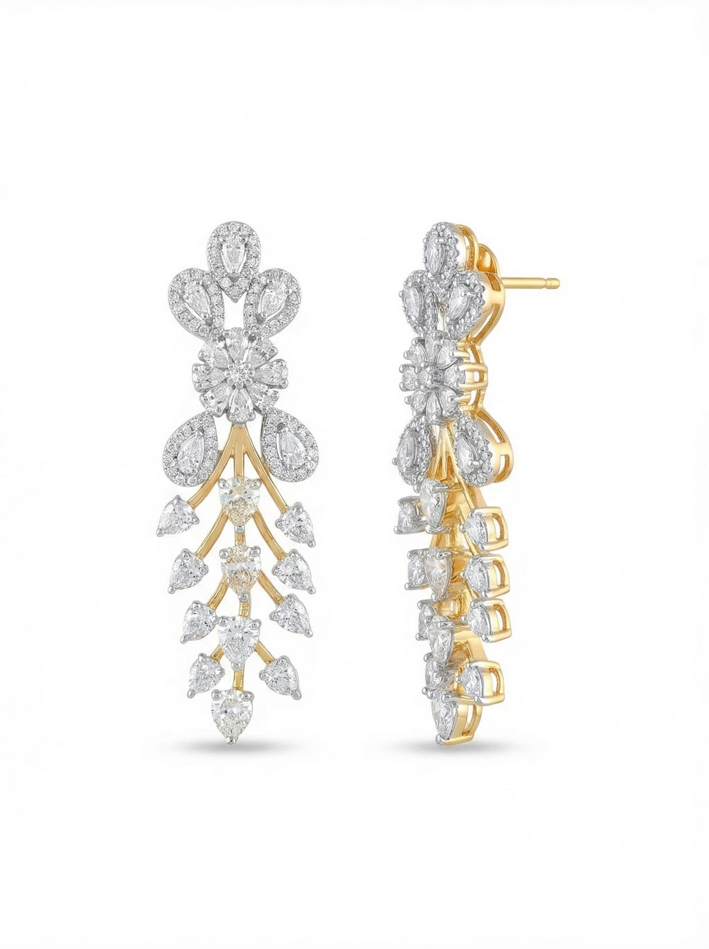 Crystal Floral Vine Drop Earrings