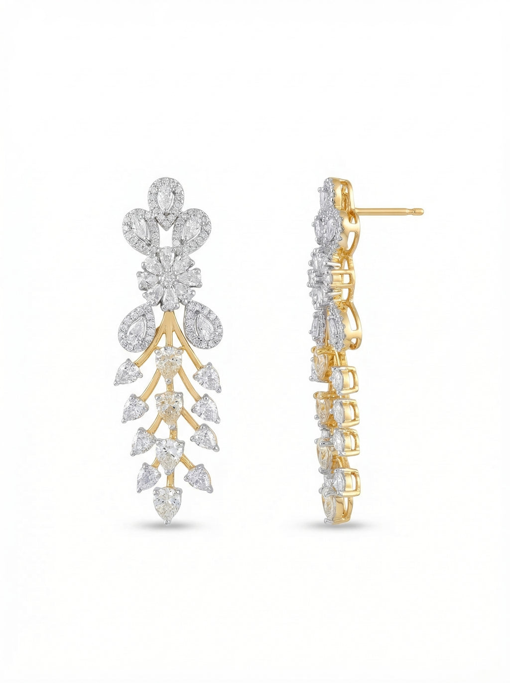 Crystal Floral Vine Drop Earrings