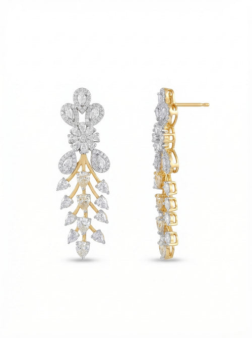 Crystal Floral Vine Drop Earrings
