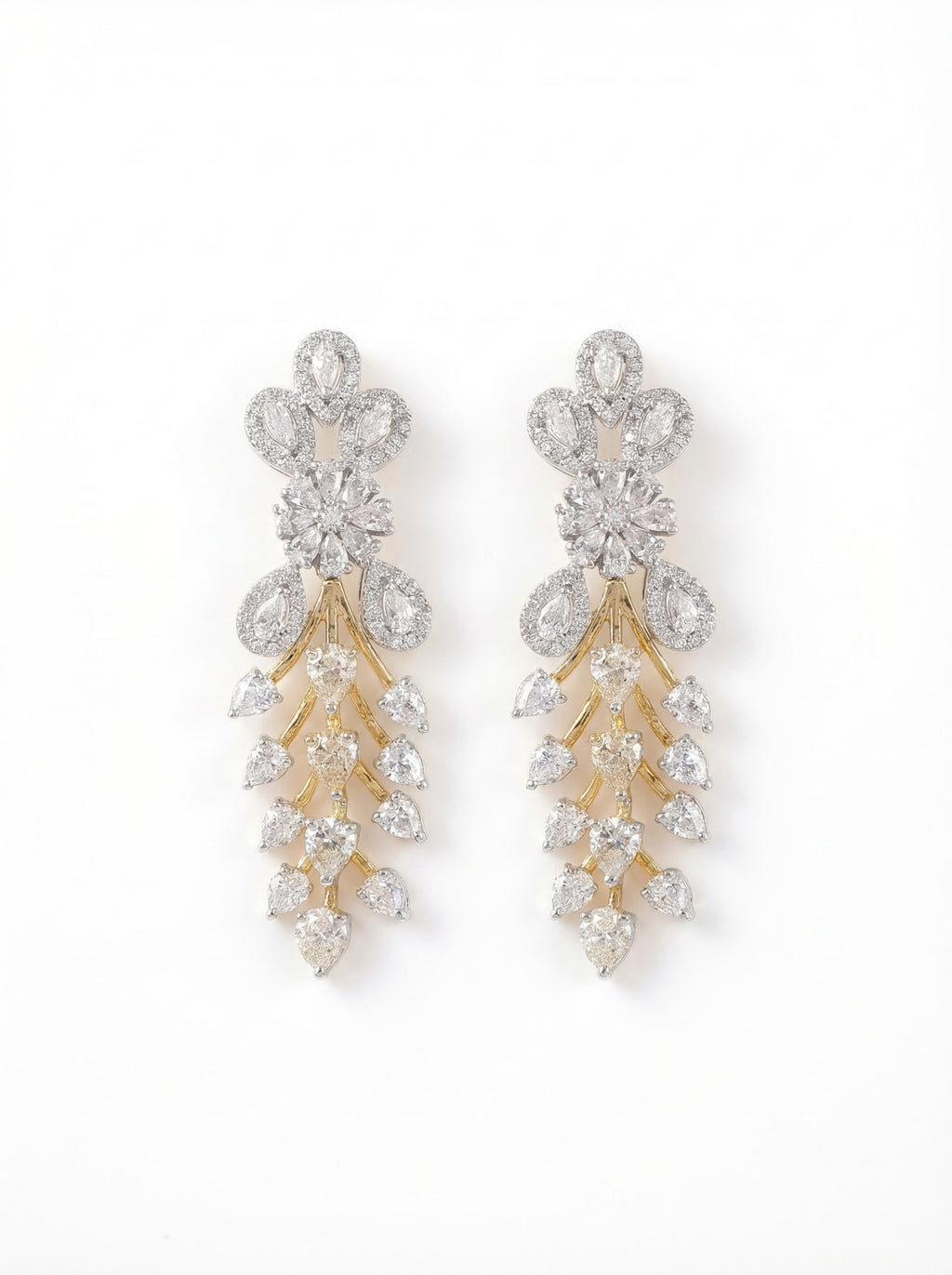 Crystal Floral Vine Drop Earrings