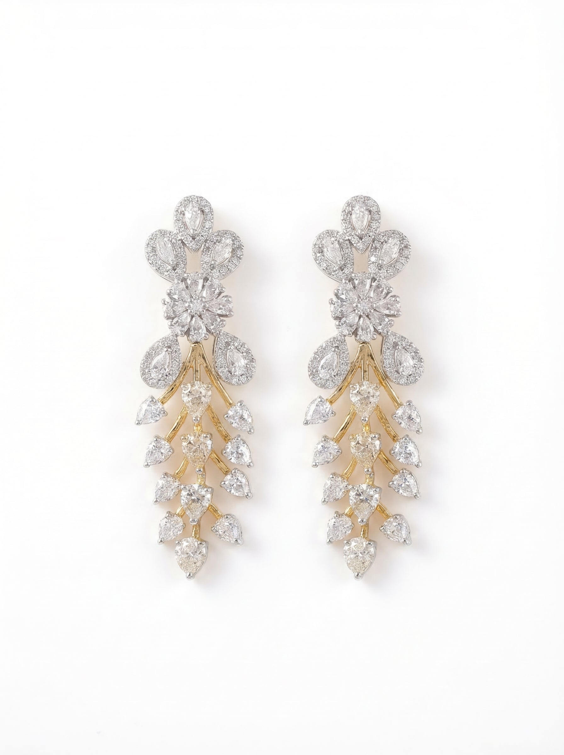 Crystal Floral Vine Drop Earrings