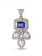 Sapphire Fleur Crystal Pendant