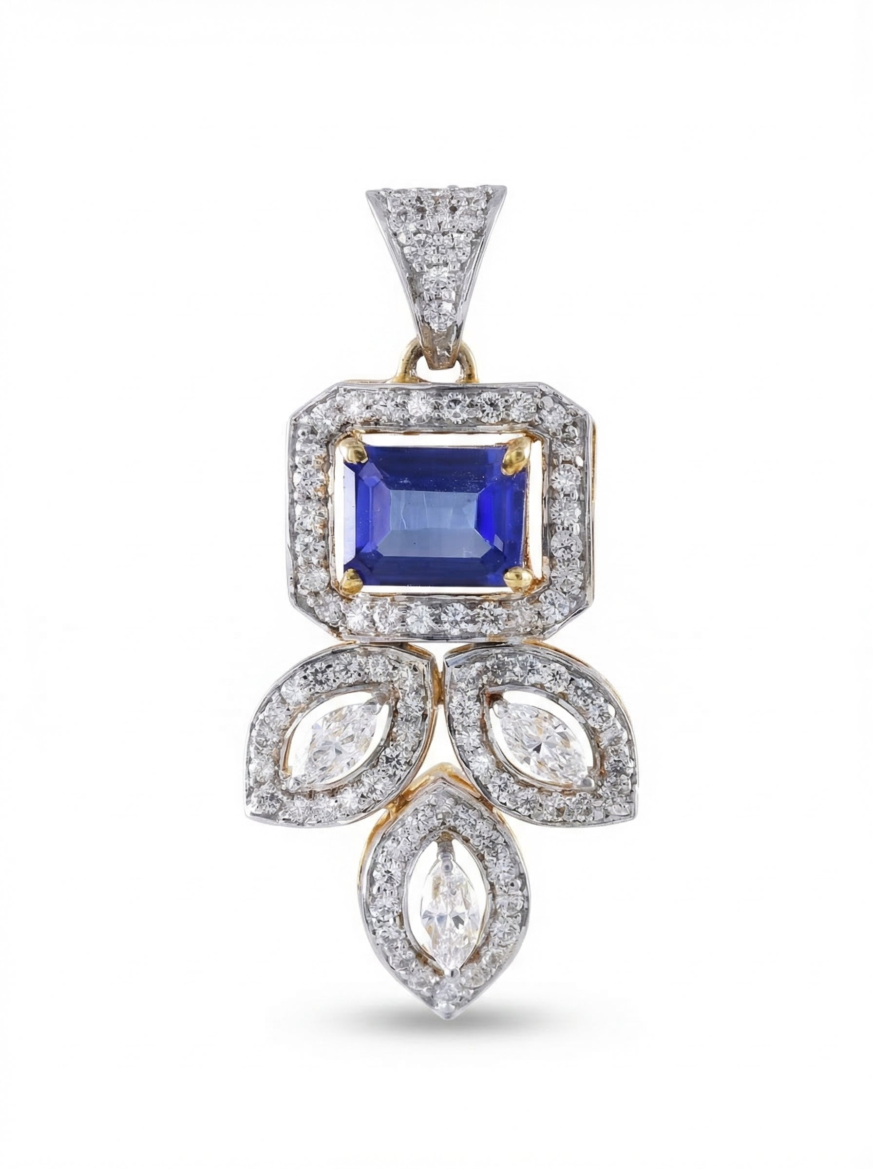 Sapphire Fleur Crystal Pendant