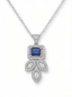 Sapphire Fleur Crystal Pendant