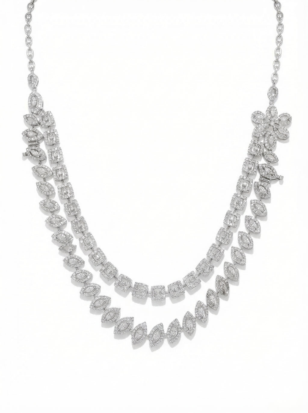 Double Strand Marquise Necklace