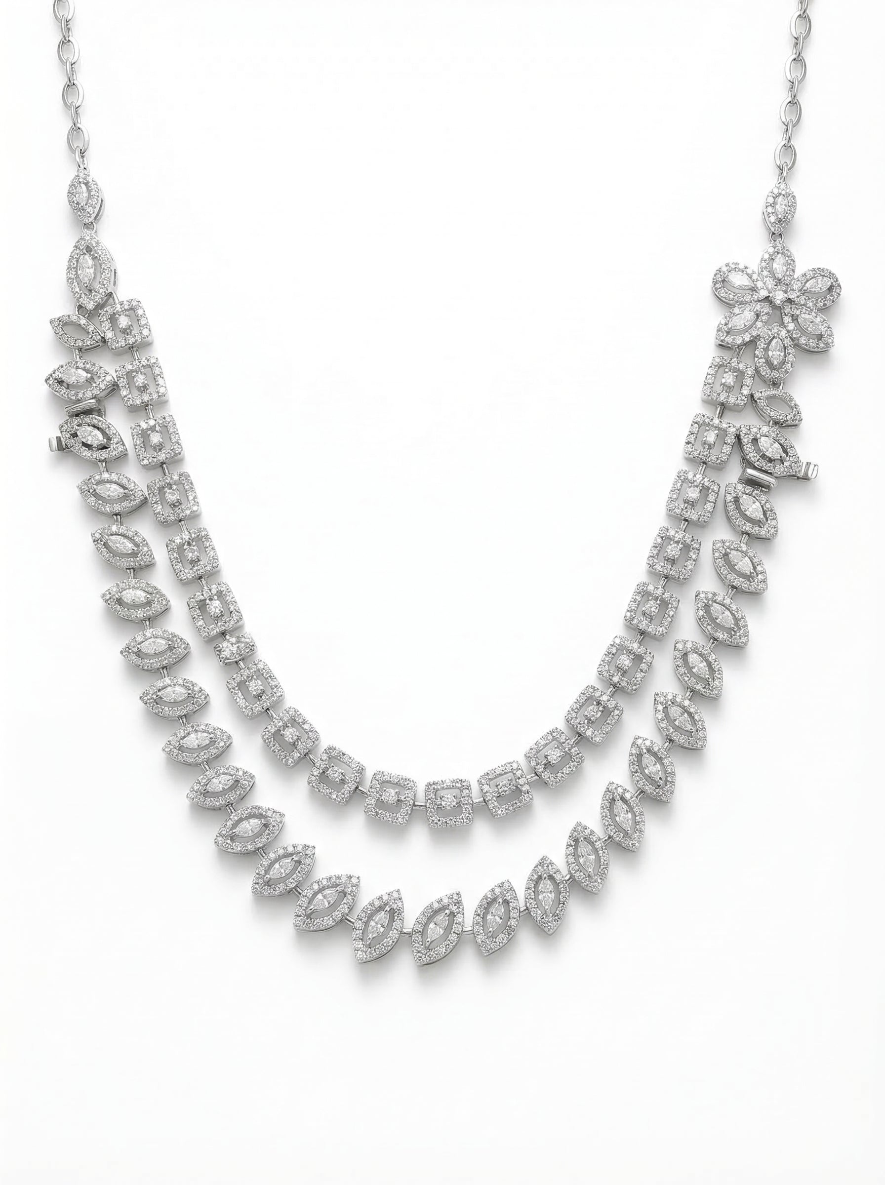 Double Strand Marquise Necklace