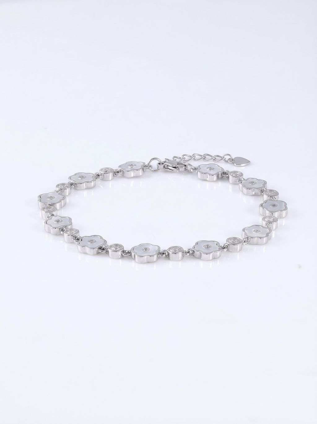 Mother-of-Pearl Flower Chain Bracelet
