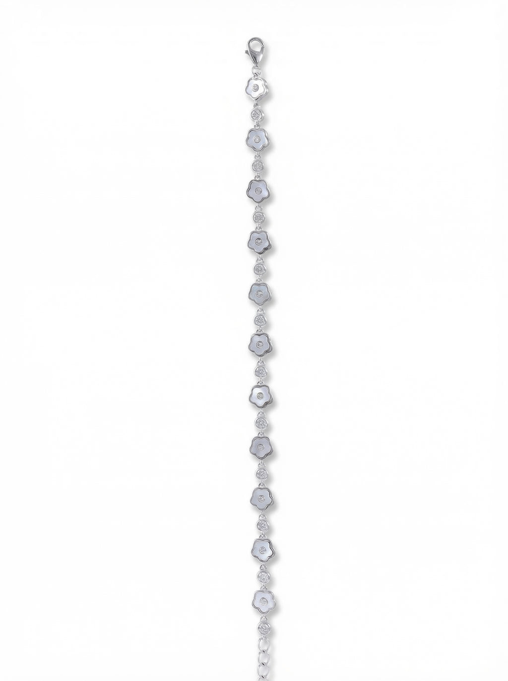 Mother-of-Pearl Flower Chain Bracelet