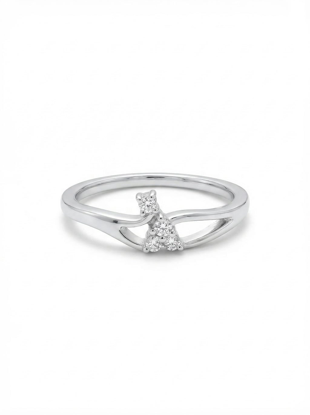 Split Shank Cluster Silver Ring