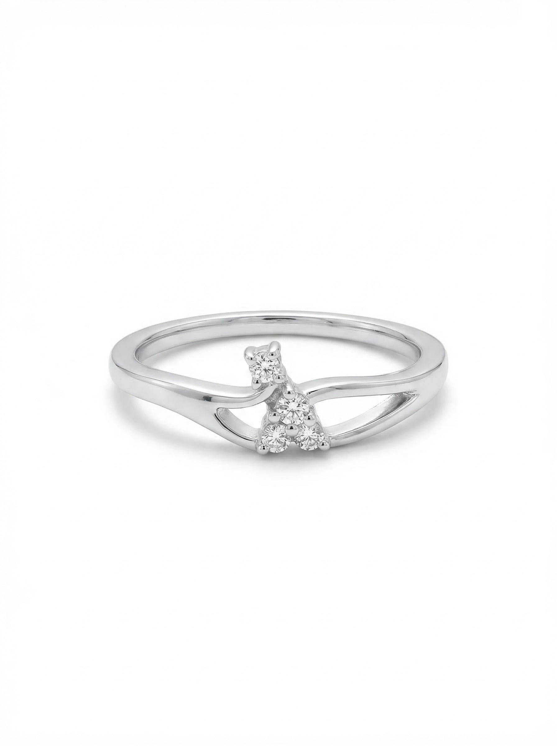 Split Shank Cluster Silver Ring