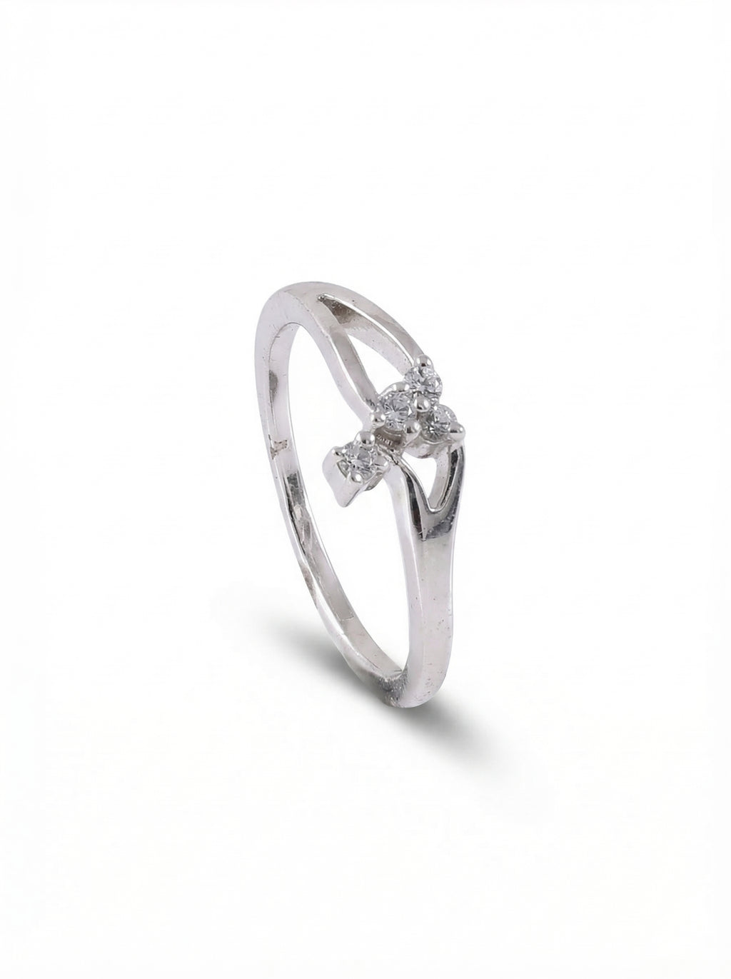 Split Shank Cluster Silver Ring