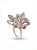 Openwork Floral Pavé Cocktail Ring