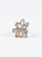 Openwork Floral Pavé Cocktail Ring