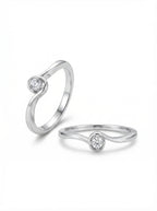 Bezel Solitaire Swirl Ring
