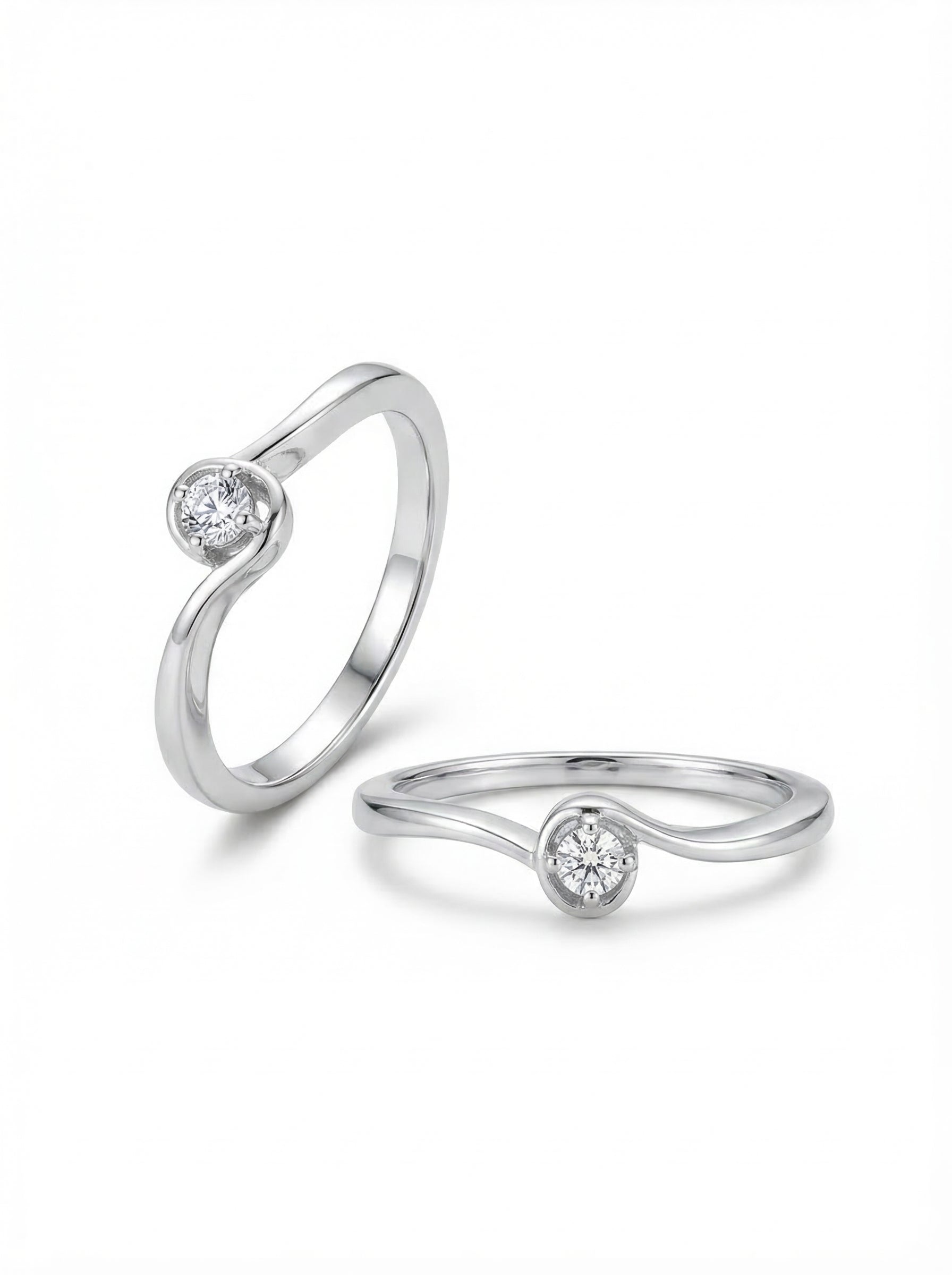 Bezel Solitaire Swirl Ring