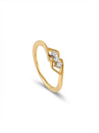 Moissanite Rhombus Trio Ring