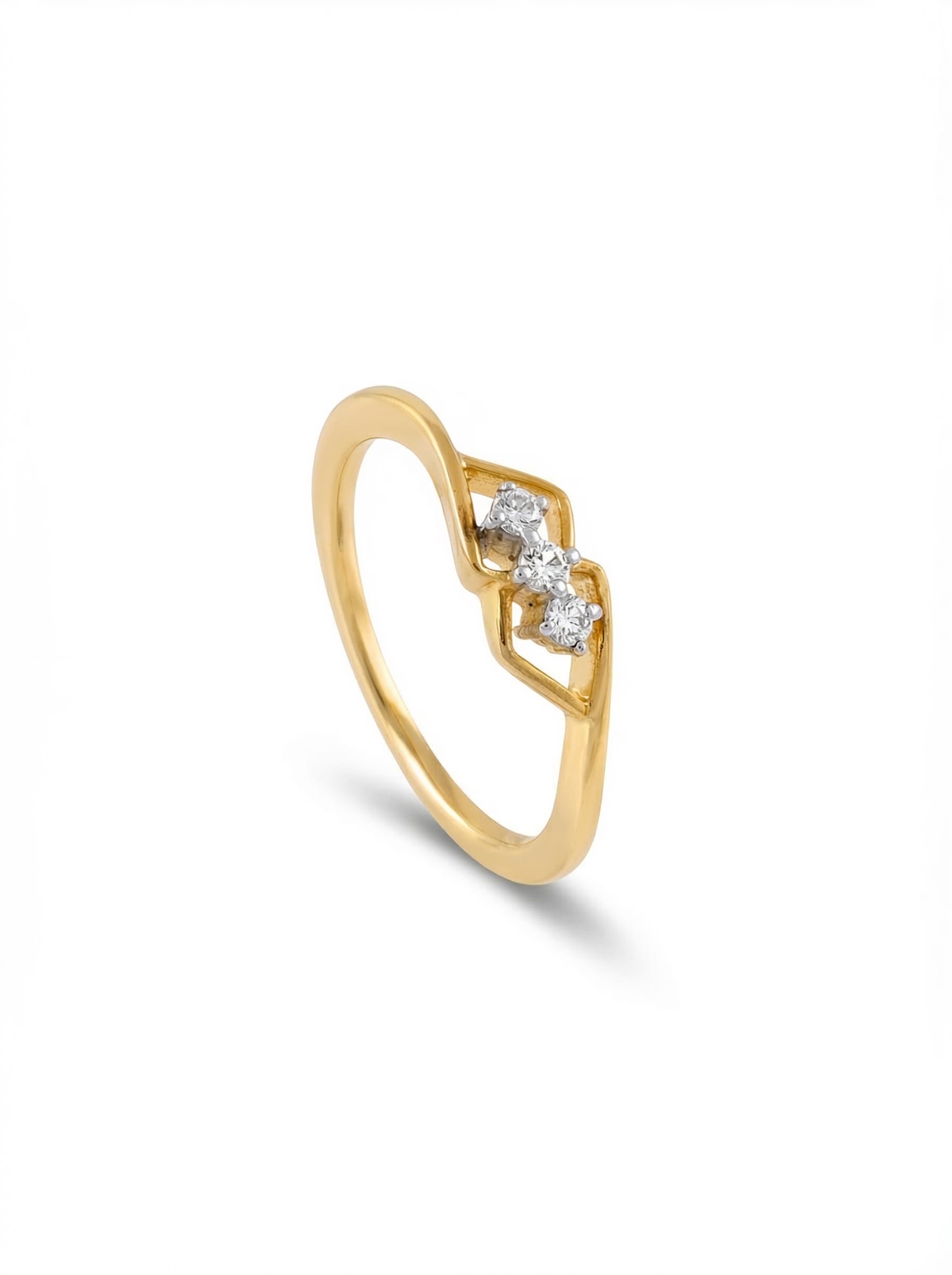 Moissanite Rhombus Trio Ring