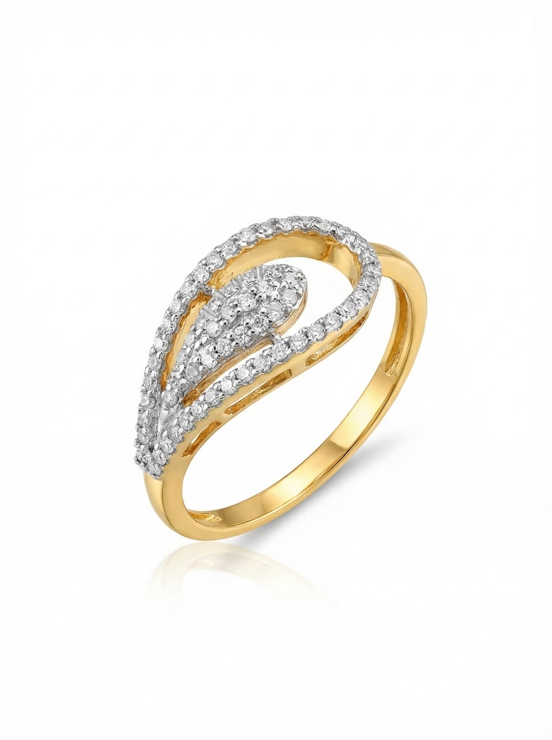 Cascading Pavé Swirl Ring