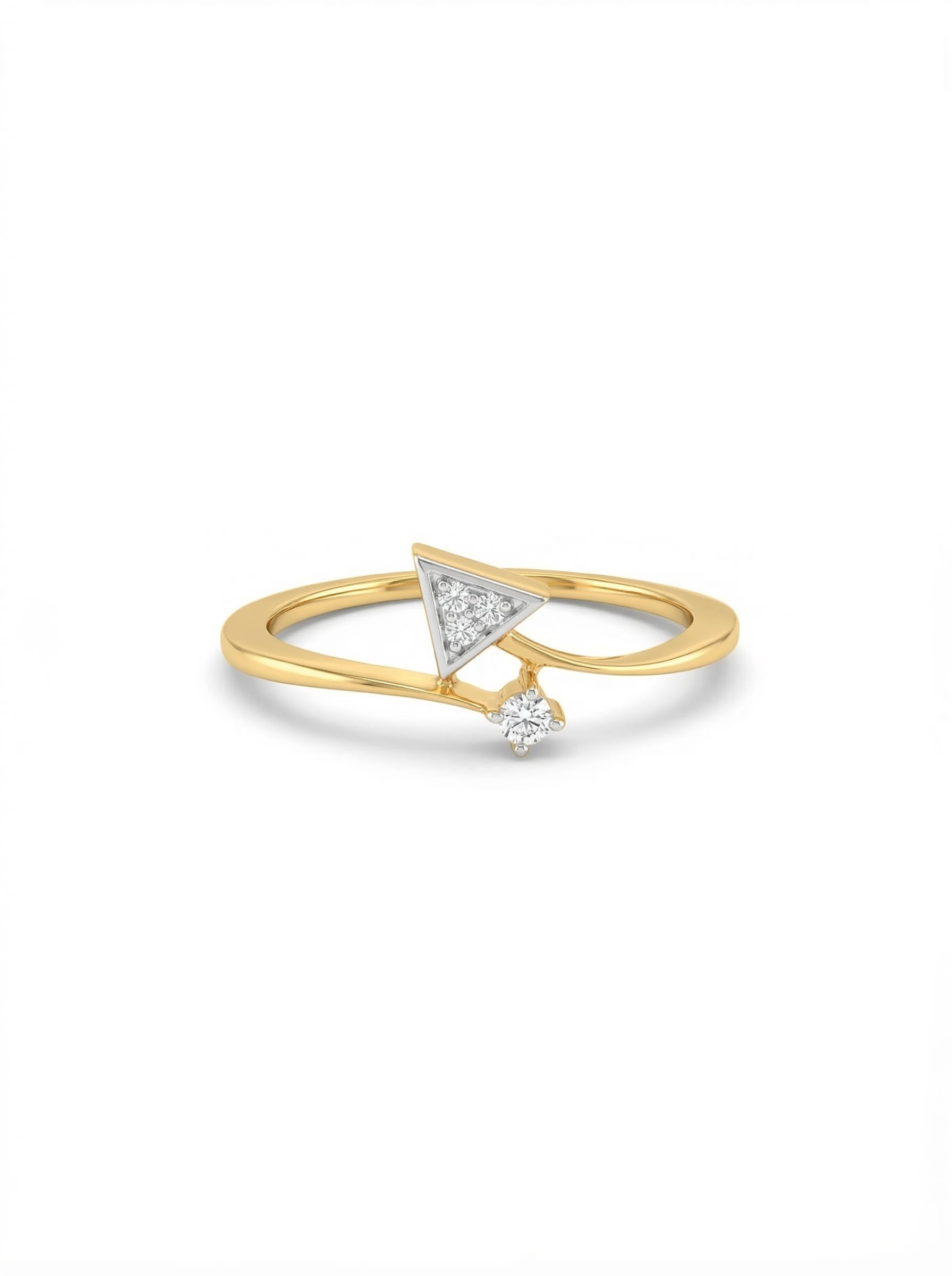 Triangle Round Open Stack Ring