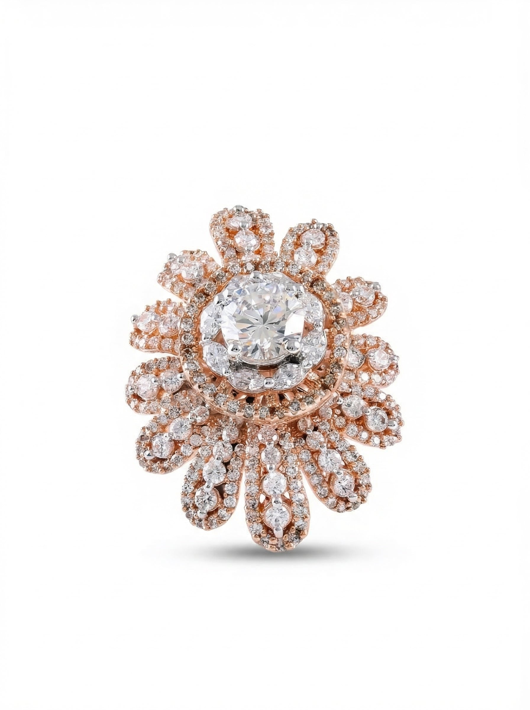Grand Floral Diamond Cocktail Ring