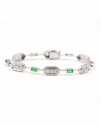 Art Deco Emerald Moissanite Bracelet