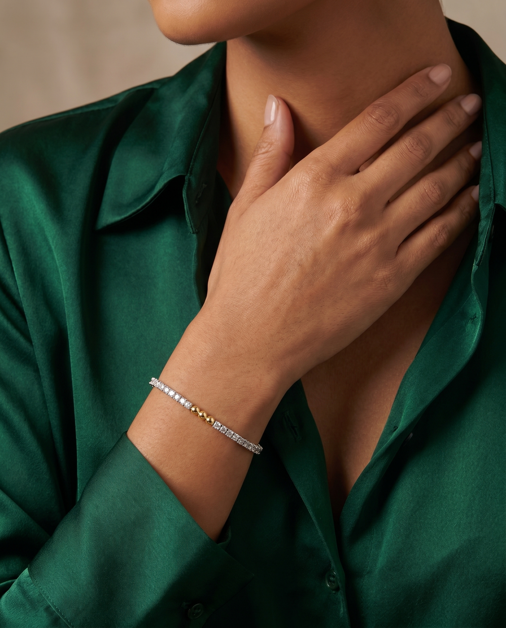 Two-Tone Moissanite Bracelet