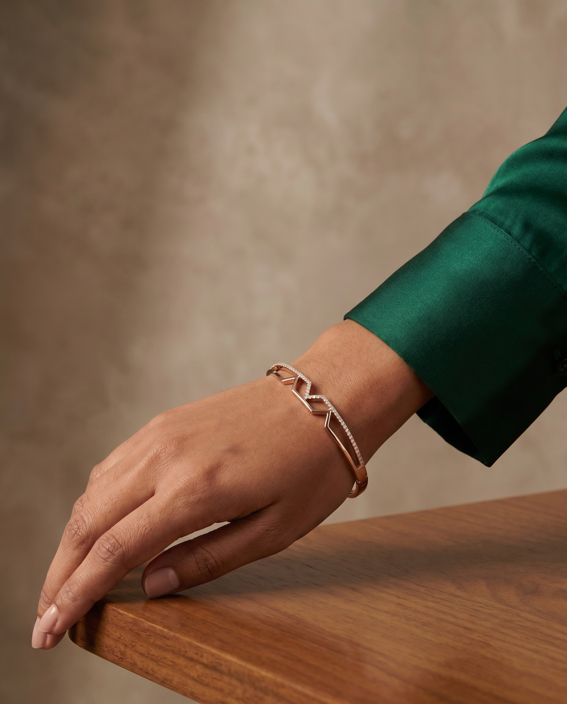 Geometric Moissanite Bangle