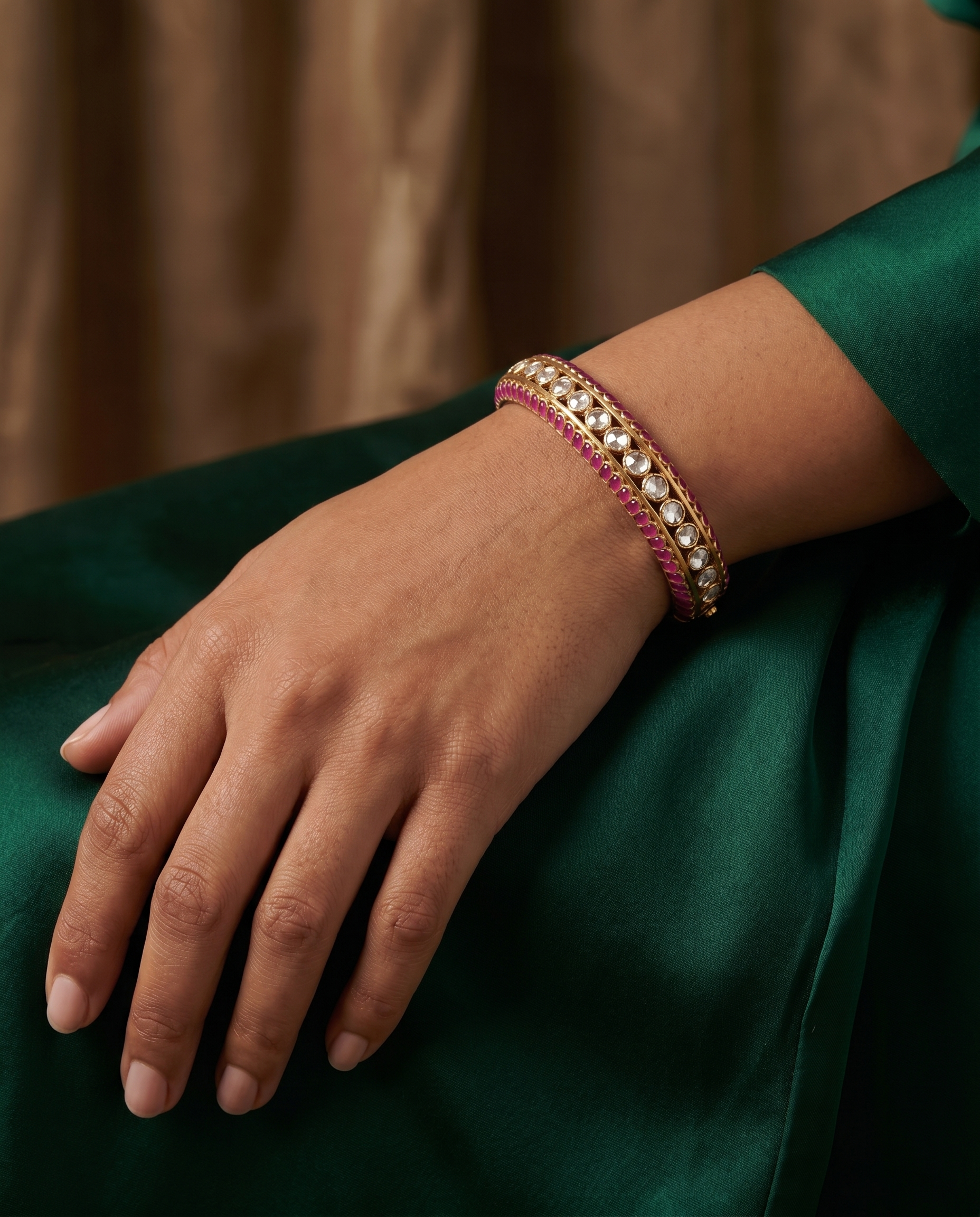 Ruby Moissanite Eternity Bangle