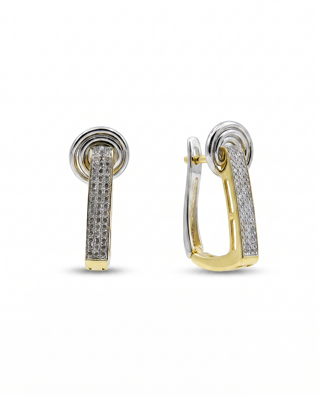 Two-Tone Moissanite Bar Drops