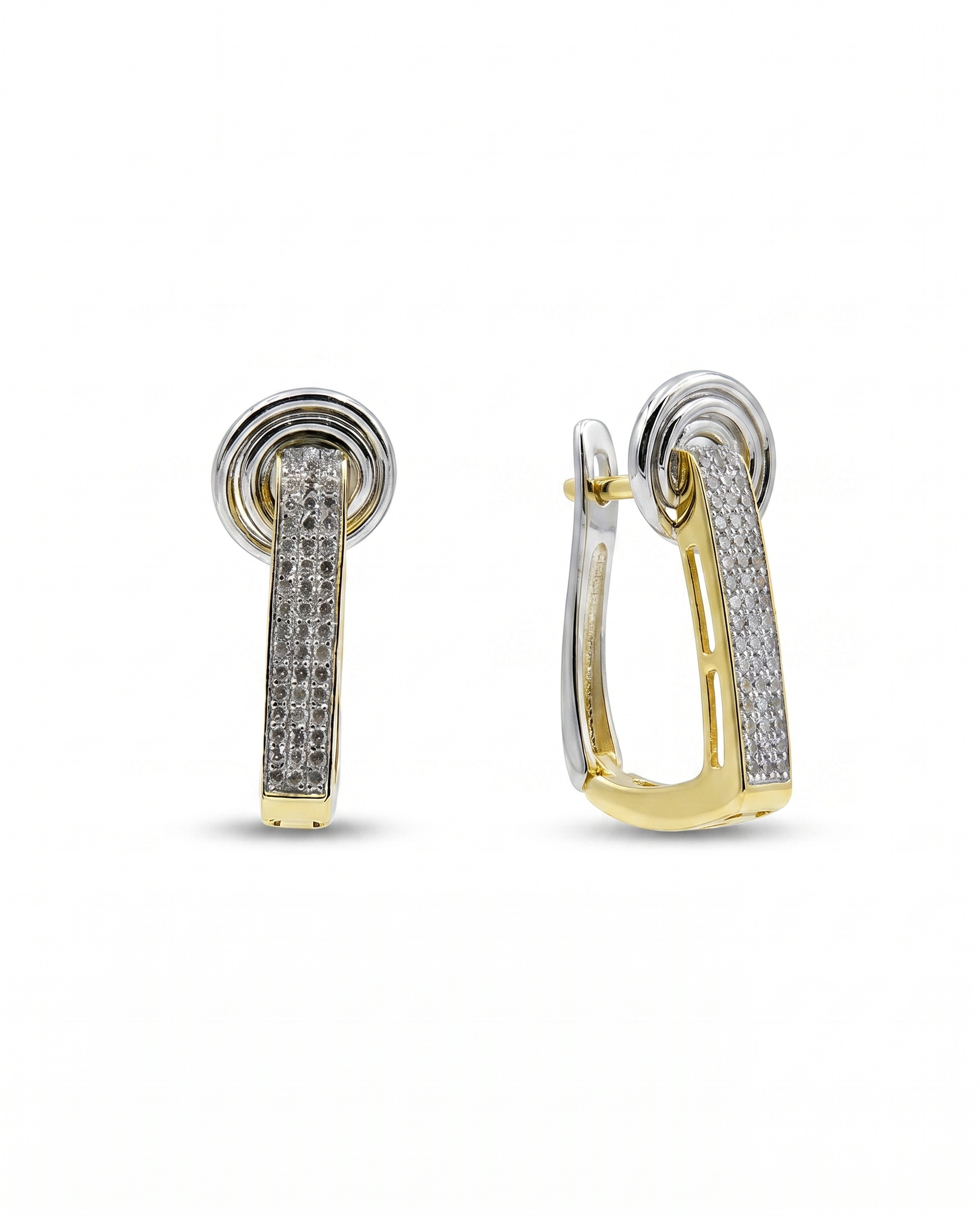 Two-Tone Moissanite Bar Drops