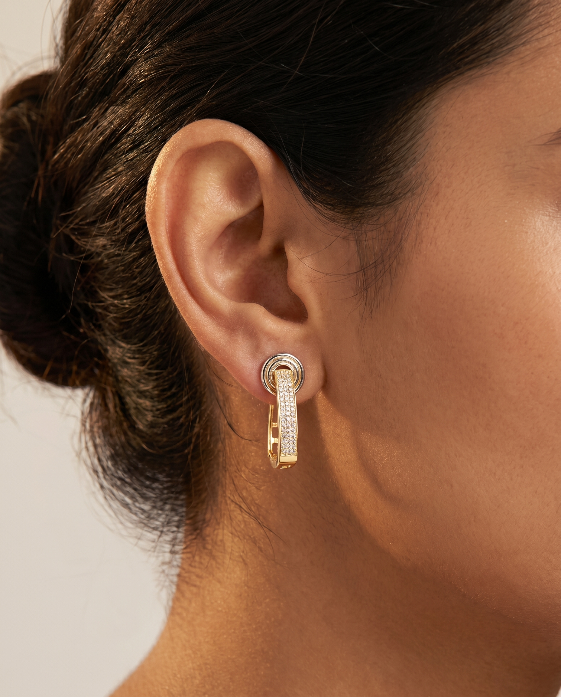 Two-Tone Moissanite Bar Drops