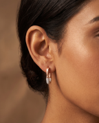 Two-Tone Moissanite Huggie Earrings