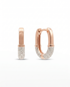 Two-Tone Moissanite Huggie Earrings