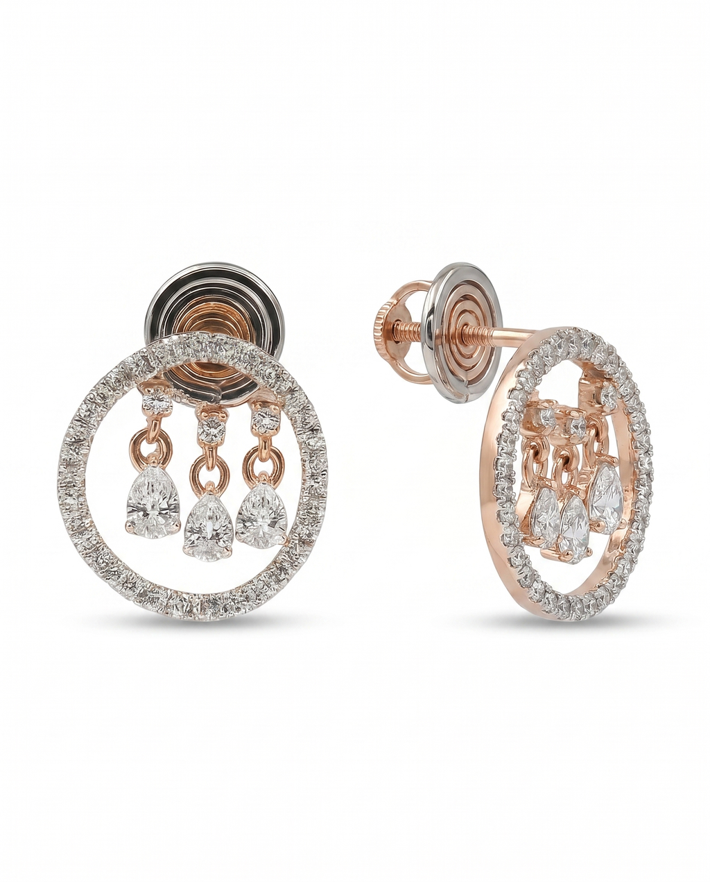 Moissanite Halo Chandelier Studs