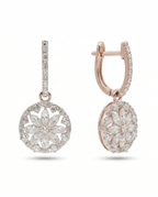 Moissanite Floral Disc Earrings