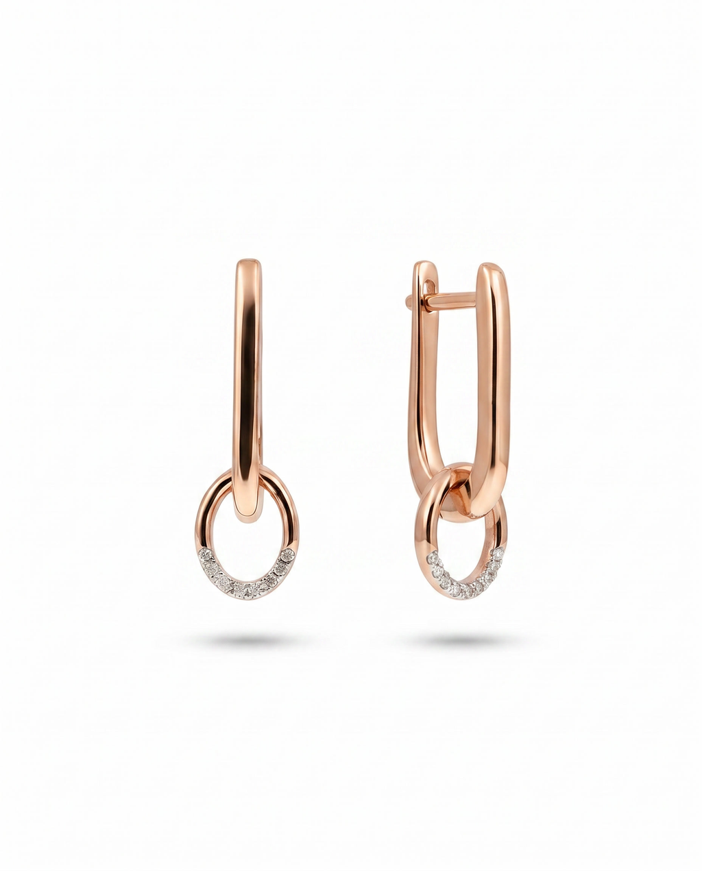 Circle Drop Huggie Earrings