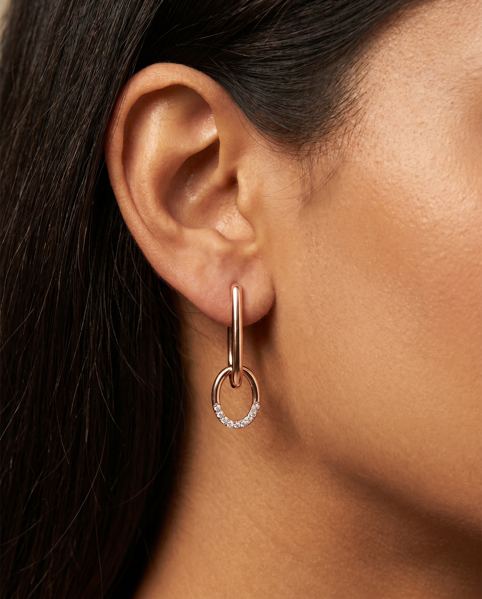 Circle Drop Huggie Earrings