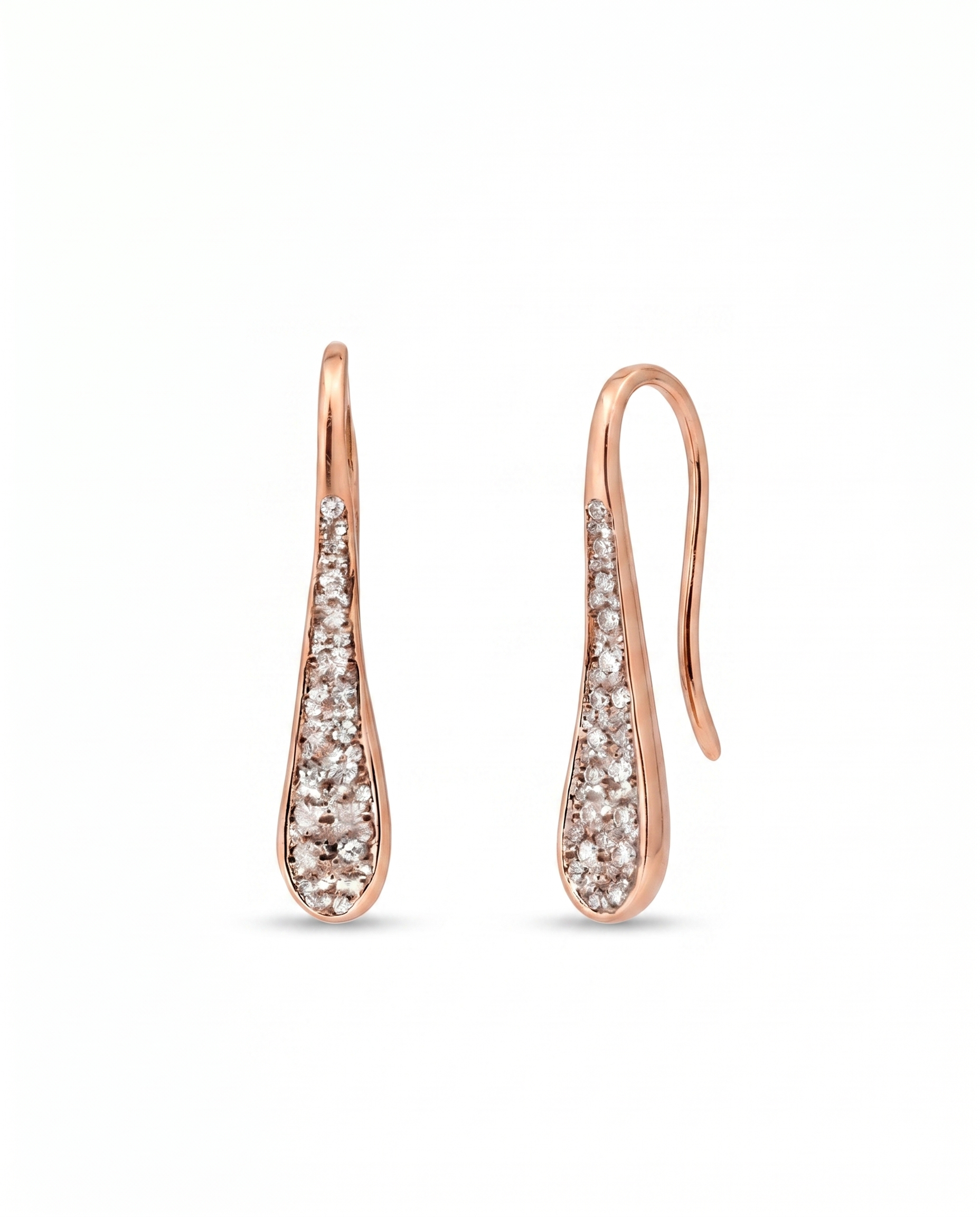 Pavé Teardrop Hoop Earrings