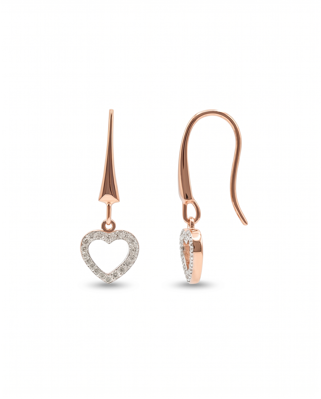 Open Heart Drop Earrings