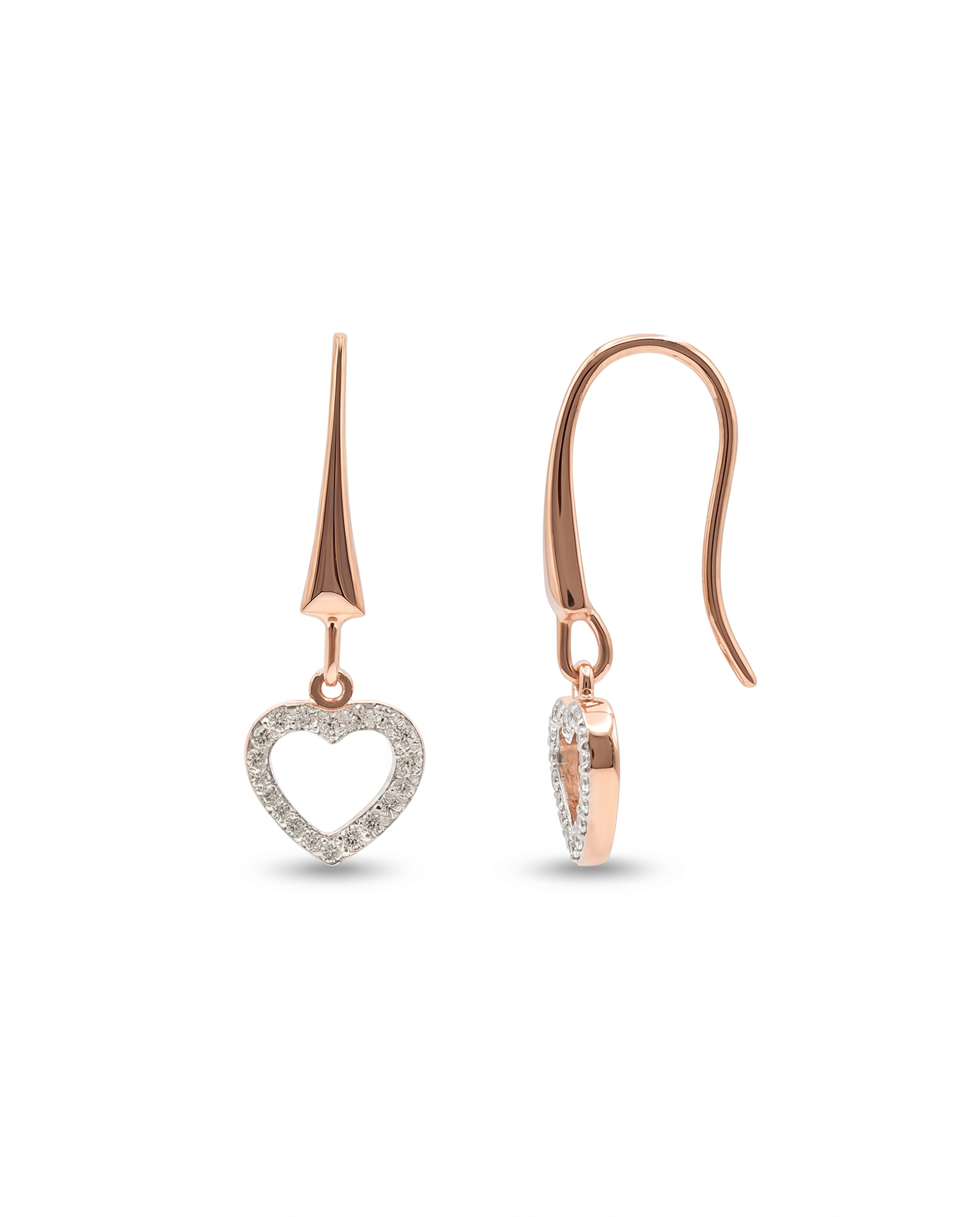 Open Heart Drop Earrings