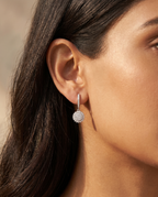 Moissanite Cluster Huggie Earrings