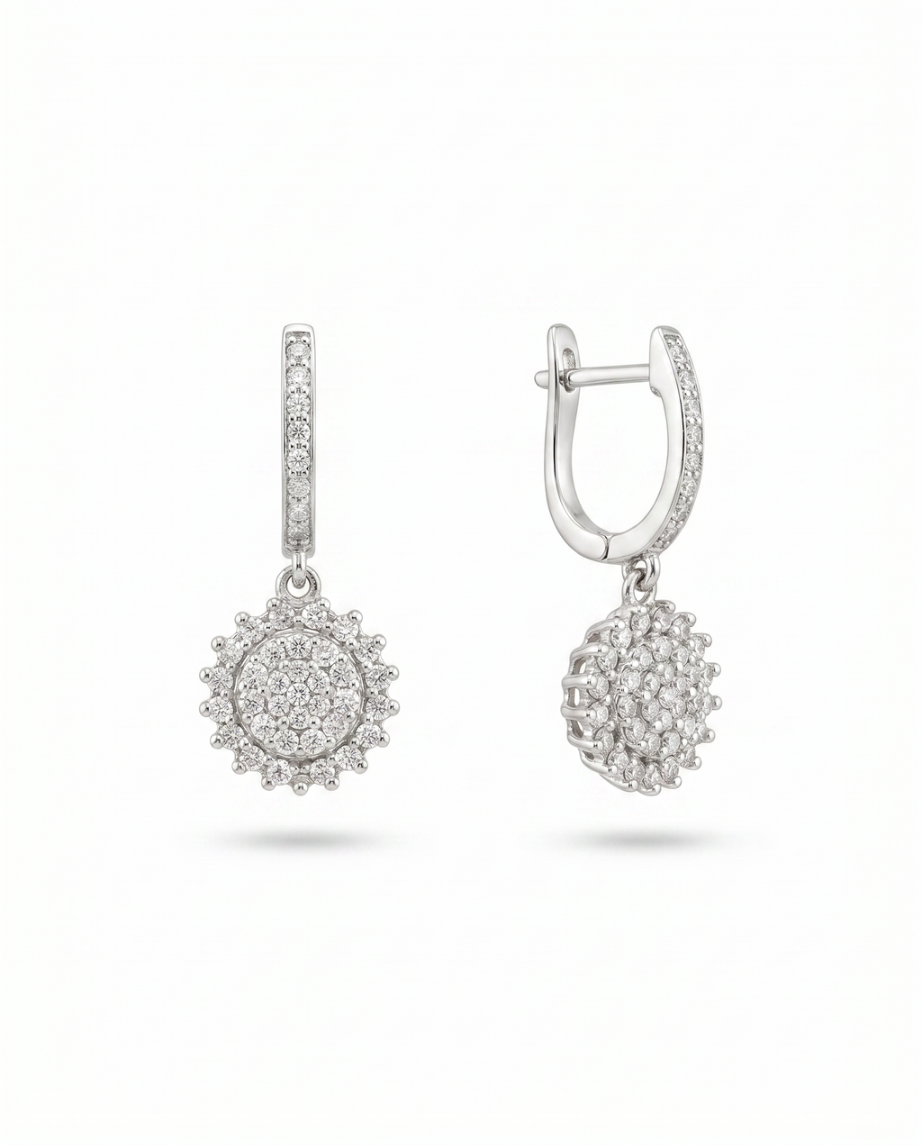 Moissanite Cluster Huggie Earrings