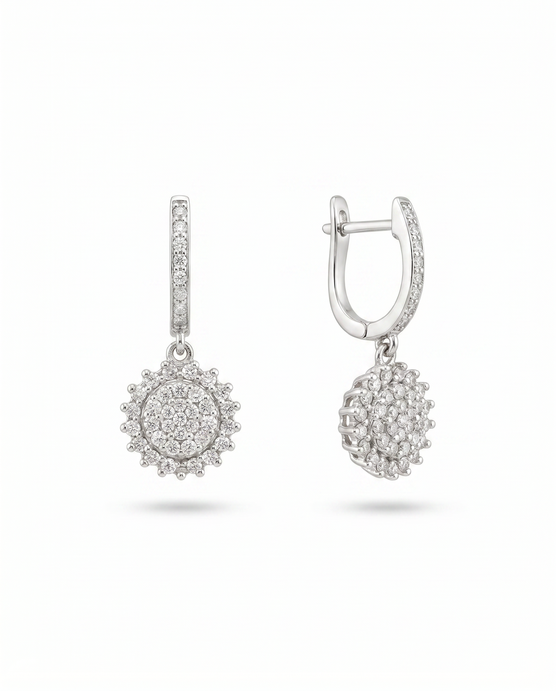 Moissanite Cluster Huggie Earrings