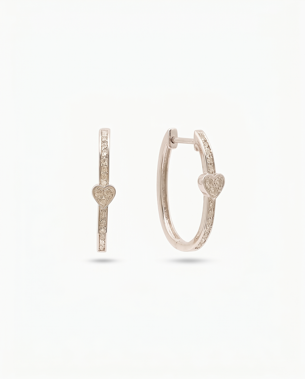 Moissanite Heart Huggie Earrings