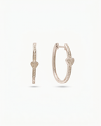 Moissanite Heart Huggie Earrings