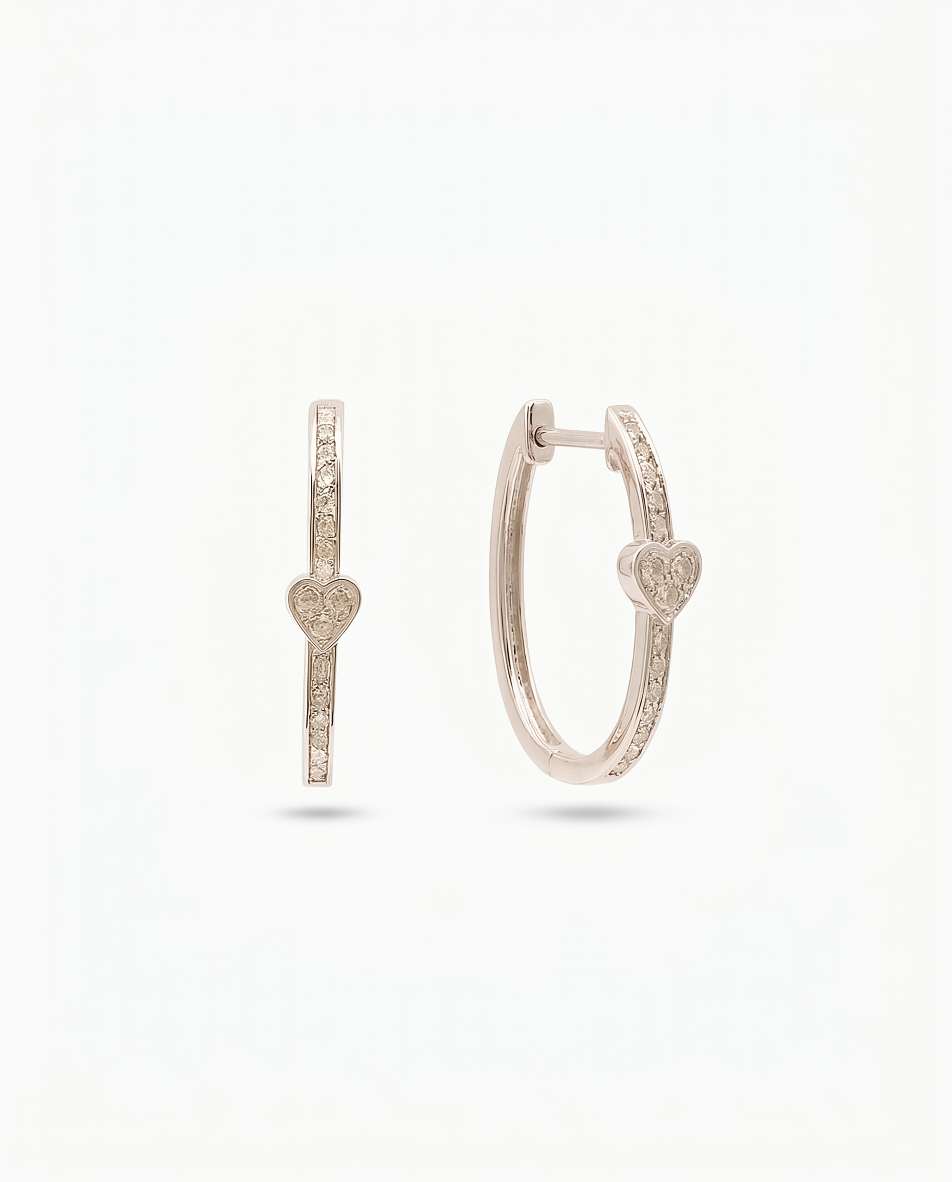 Moissanite Heart Huggie Earrings