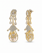 Pearl Moissanite Chandelier Earrings